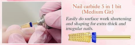 BROCA DE CARBURO 5 EN 1 Medium Grit- Bit 3/32´´ AZUL