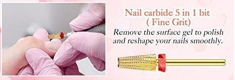 BROCA DE CARBURO 5 EN 1 de 3/32 pulgadas (ROJO: Fine grit)